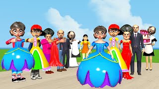 Scary Teacher 3D vs Squid Game Dresses Party Squid Game Doll Error and Nice 5 Times Challenge [upl. by Enneira]