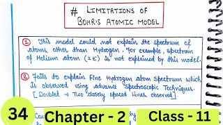 Limitations of Bohrs Atomic model  Chapter 2 Class 11 [upl. by Inram]