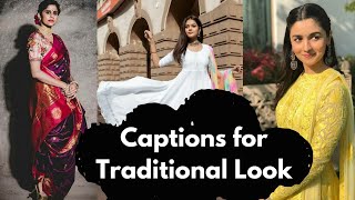 Traditional outfit captions for instagram  Captions for traditional look  traditional captions [upl. by Noisla]