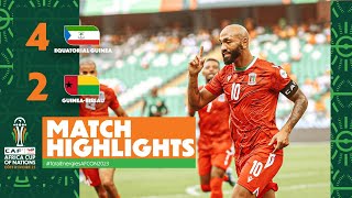 HIGHLIGHTS  Equatorial Guinea 🆚 GuineaBissau TotalEnergiesAFCON2023  MD2 Group A [upl. by Elleuqar96]