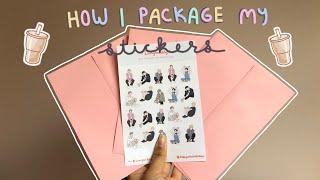 How I Package My Sticker Orders  Small Business [upl. by Prebo]