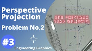 3 PROBLEM No2  PERSPECTIVE PROJECTION  KTU ENGINEERING GRAPHICS [upl. by Chloris]