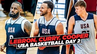 LeBron James amp Steph Curry vs Cooper Flagg During USA Basketball Scrimmage [upl. by Suirad705]