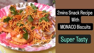 Sanck Recipe with Monaco Biscuits  Simple Easy recipe  Evening Snacks Recipe [upl. by Akoyin639]