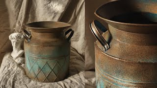 Pot Transformation with Chalk Mineral Paint amp Bronze Wax l SISTERHOOD FURNITURE [upl. by Darom573]