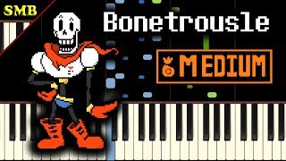 UNDERTALE  BONETROUSLE  Piano Tutorial [upl. by Zetroc]