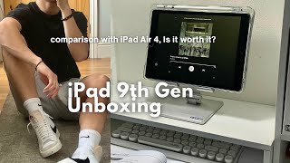 iPad 9th Gen 64GB Unboxing amp Review🍎 side by side comparison with iPad Air 4  Jett Alejo [upl. by Muslim]