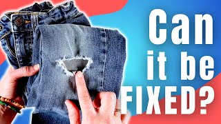 How To Easily Repair A Hole In Your Jeans With Minimal Sewing [upl. by Bearnard]