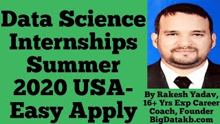 Data Science Internship  Summer 2020  United States  How To Easily Apply at BigDatakbcom [upl. by Esinej]