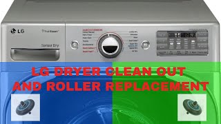 LG Dryer Clean out And Replacing Rear Rollers [upl. by Ditter]