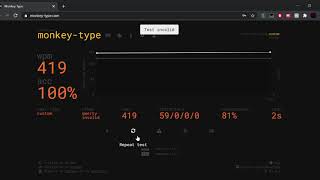 MonkeyType 400 WPM on power x10 [upl. by Parcel452]