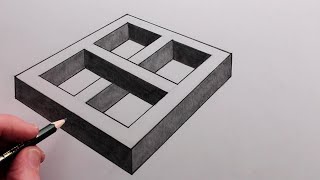 How to Draw a 3D Optical Illusion Easy [upl. by Yziar]