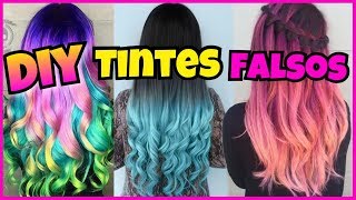 DIY  Como hacer TINTE DE CABELLO FALSO en Casa y que parezca REAL  NatyGloss [upl. by Donavon]