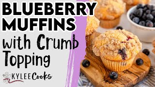 Homemade Blueberry Muffins with Crumb Topping [upl. by Christabel]