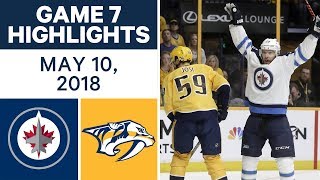 NHL Highlights  Jets vs Predators Game 7  May 10 2018 [upl. by Riamo]