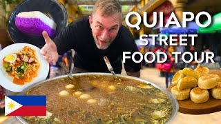 STREET FOOD MANILA Trying Quiapo Street Food [upl. by Iuqcaj]