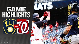 Brewers vs Nationals Game Highlights 8424  MLB Highlights [upl. by Arihaz355]