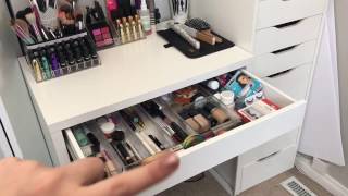 EVERYDAY MAKEUP ORGANIZATION  IKEA MICKE DESK [upl. by Isaiah559]