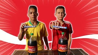 FIZEMOS EXPERIÃŠNCIA DE COCA COLA COM MENTOS E DEU RUIM [upl. by Correna879]