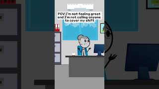 How to handle a Manager Response When Calling in sick animation funnyvideo gplus comedy [upl. by Scottie]