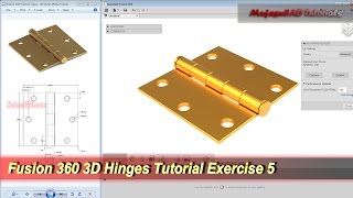 Fusion 360 3D Sketch Hinges  Tutorial Beginner  Exercise 5 [upl. by Carleton]