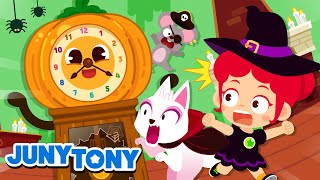 Hickory Dickory Dock 🎃 Halloween Ver  Halloween Dickory Dock  Kids Songs  JunyTony [upl. by Calie]