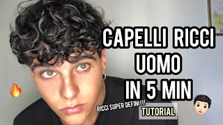 TUTORIAL CAPELLI RICCI UOMO IN 5 MINUTI Estate 2022  TUTORIAL CURLY HAIR MAN IN 5 MINUTES [upl. by Ama]