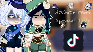 Genshin Impact Archons react to random tiktoks Gacha Club 12 [upl. by Nylirek]