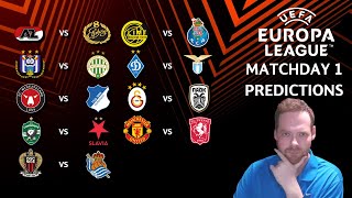 My Europa League Matchday 1 Predictions 250924 [upl. by Tyrrell]