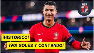 CRISTIANO RONALDO llega a los 901 GOLES y le da la VICTORIA a PORTUGAL ante ESCOCIA  Fuera de Juego [upl. by Keel]