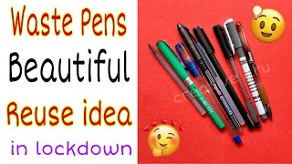 Best Craft Ideas Out Of Waste Pens  Reuse Of Old Pens  Best Out Of Waste Craft Ideas [upl. by Loyce]