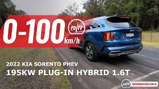 2022 Kia Sorento PHEV GTLine 0100kmh amp engine sound [upl. by Aniar755]