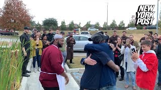 Coworkers surprise man with new car after his ride was stolen  New York Post [upl. by Scheider]