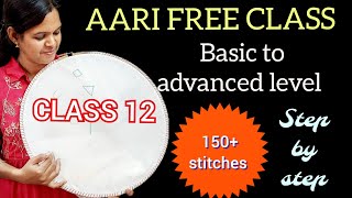 Aari free classHerring bone chain stitchbasic aari work [upl. by Etnomaj]