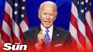 Joe Biden vows to end Trumps season of darkness in presidential bid [upl. by Novick]