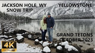 Jackson Hole Wyoming Snow Trip Exploring Grand Teton National Park amp Yellowstone National Park 4k [upl. by Llewol852]