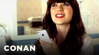 Zooey Deschanel iPhone Commercial  CONAN on TBS [upl. by Redford]