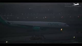 FlyNas Airbus A330 Arrival After Sunset [upl. by Gnik]