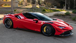 Wow Rosso Ferrari SF90 Spider Full Carbon Fiber Body Kit amp BBS LMs [upl. by Norbel]