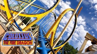 Colossus the Fire Dragon 4K Front Seat POV  Lagoon Amusement Park [upl. by Ynohtnaeoj10]