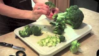 How to Cut the Entire Broccoli Head Florets and Stem [upl. by Richia]