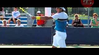 TennisSpeed Research  Forehand Racket Motion in the Impact Zone Slow Motion [upl. by Yrdnal143]