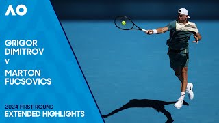 Grigor Dimitrov v Marton Fucsovics Extended Highlights  Australian Open 2024 First Round [upl. by Drahcir]