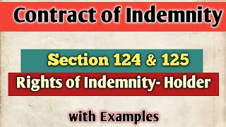 Contract of Indemnity Section 124 amp 125  Rights of IndemnityHolder [upl. by Colwin]