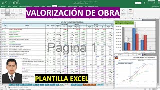 VALORIZACIÓN MENSUAL DE OBRA plantilla excel profesional [upl. by Holds130]