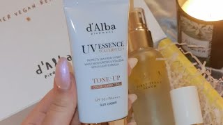 DAlba Sunscreen  Soft Glam Clean Girl Makeup ✨ [upl. by Hawthorn]