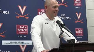 UVA DC John Rudzinski on big stops scoreless second half against the Tribe [upl. by Lela]