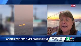 California marathon swimmer recounts epic swim off San Francisco coast through sharkinfested waters [upl. by Lory]