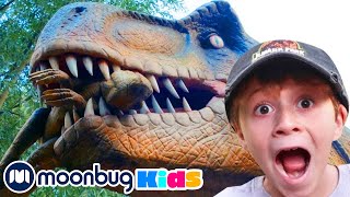 GIANT TREX at Family Visit TRexRanch  Jurassic TV  Dinosaur Videos [upl. by Nyltyak203]