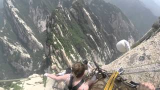 华山 Hua Shan Cliffside Plank Walk [upl. by Erreipnaej465]